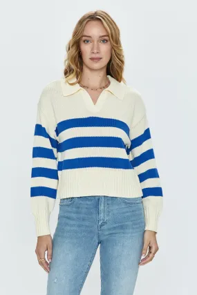 Arlo Polo Sweater - Ivory Sea Stripe