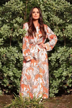 As seen on Kyle Richards Tiger and Zebra Print Robe Dress