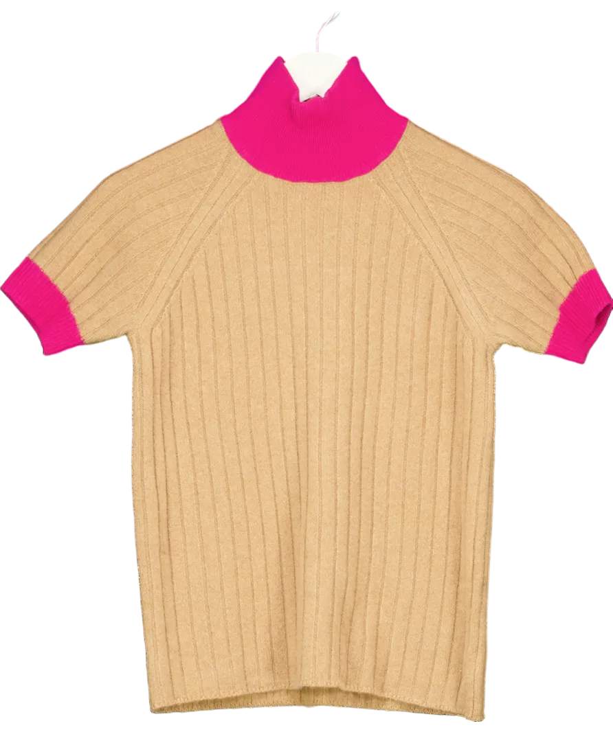 Beira Brown Astrid Merino Wool And Cashmere Polo Neck Sweater UK S