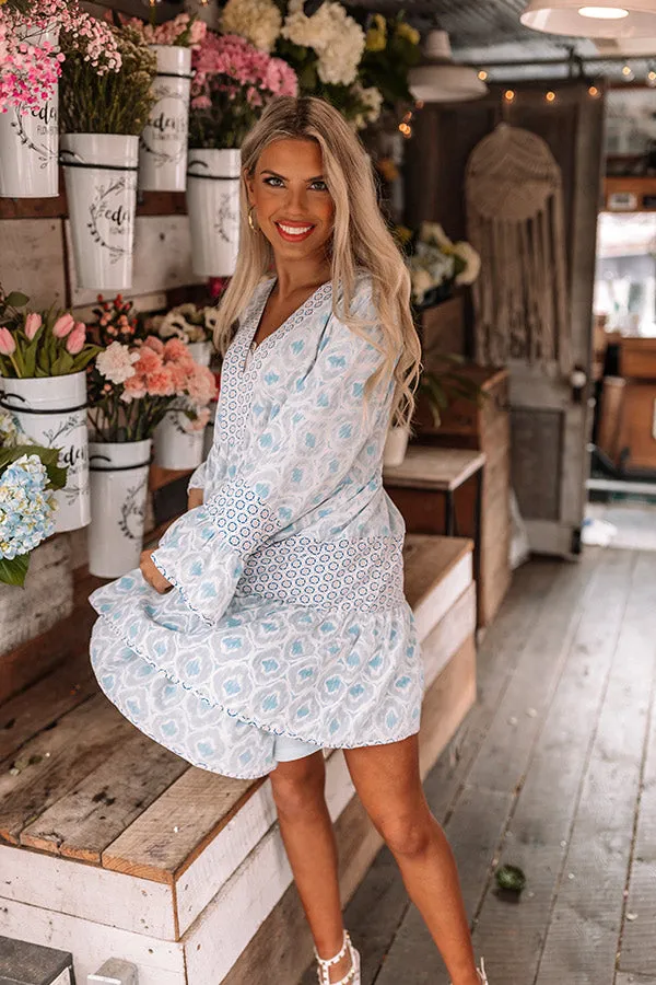 Beyond Chic Babydoll Dress In Sky Blue