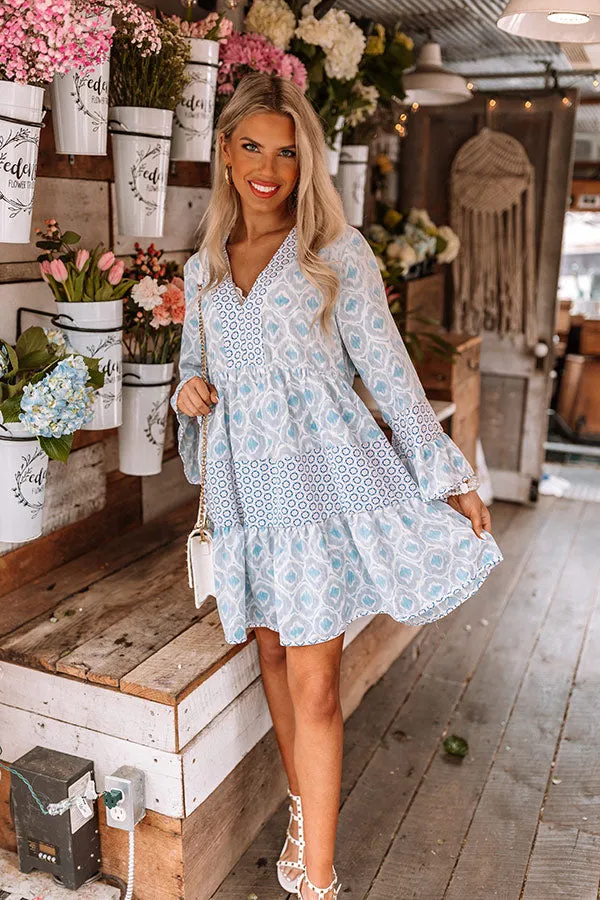 Beyond Chic Babydoll Dress In Sky Blue