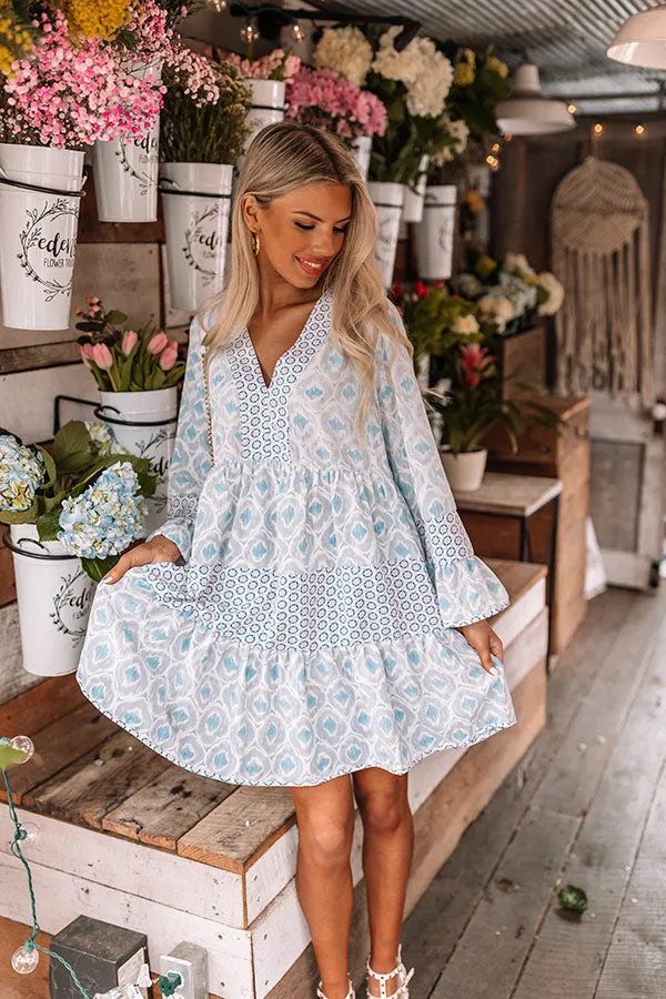 Beyond Chic Babydoll Dress In Sky Blue