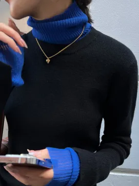 Bicolor Turtleneck Knit HL4152