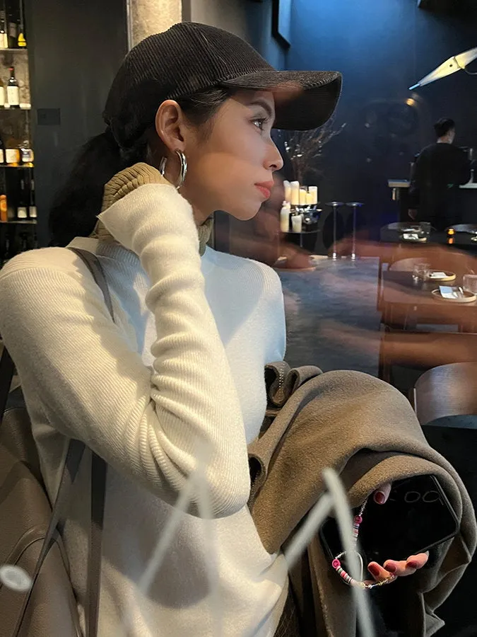 Bicolor Turtleneck Knit HL4152