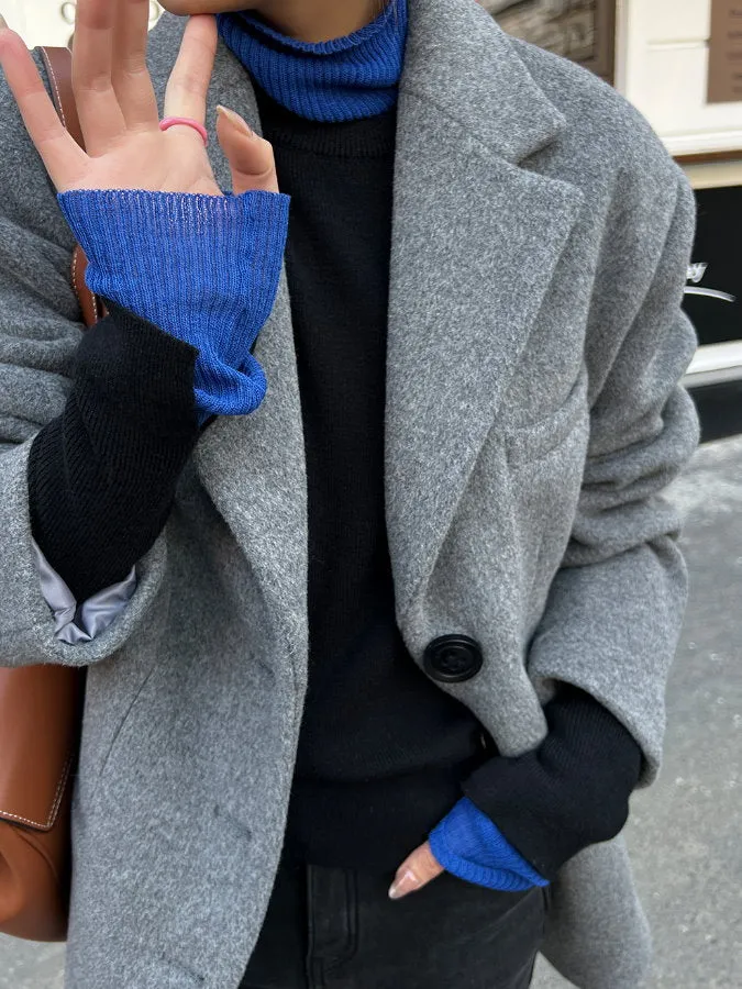 Bicolor Turtleneck Knit HL4152