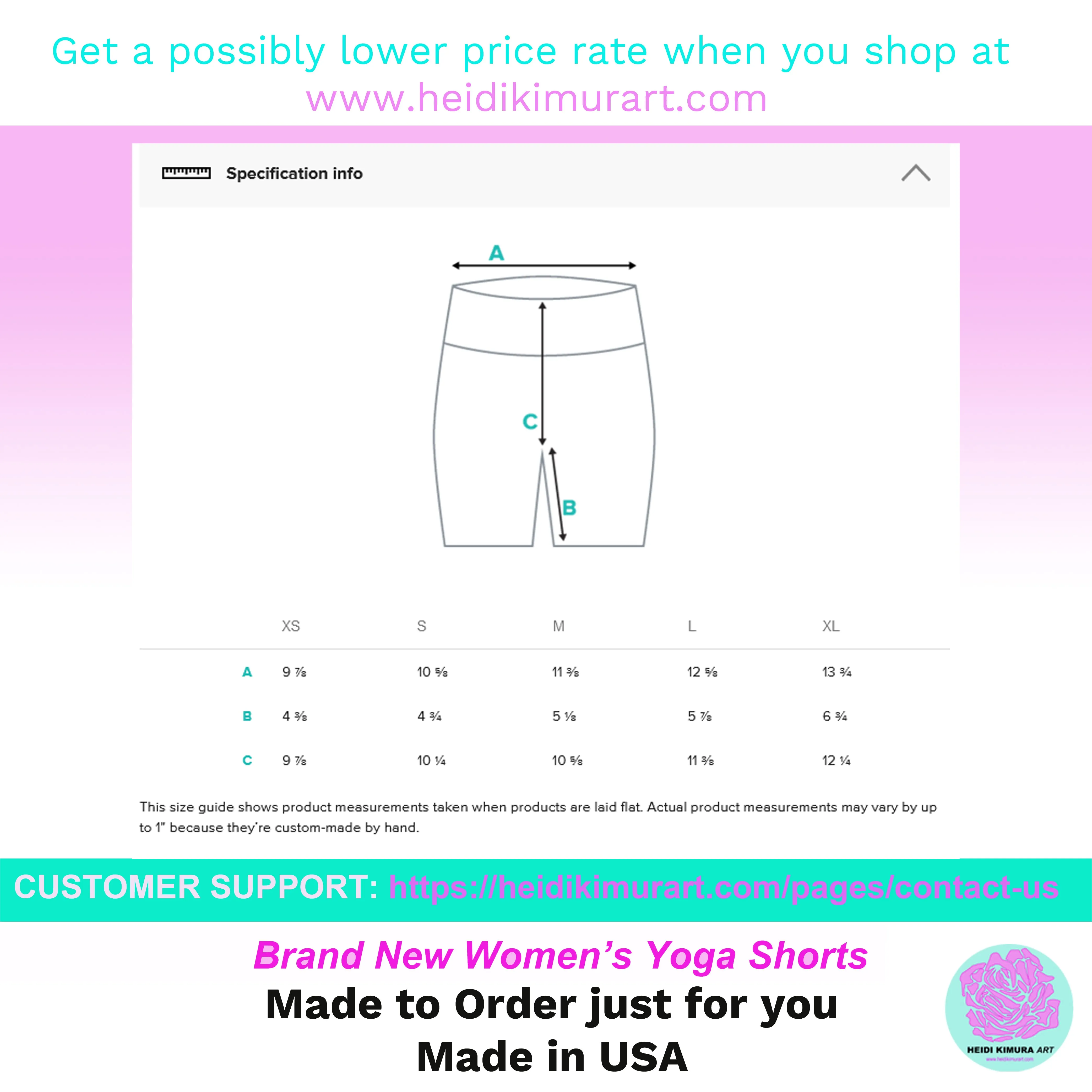 Blue Women's Yoga Shorts, Solid Color Modern Best Ladies Elastic Tights-Made in USA/EU