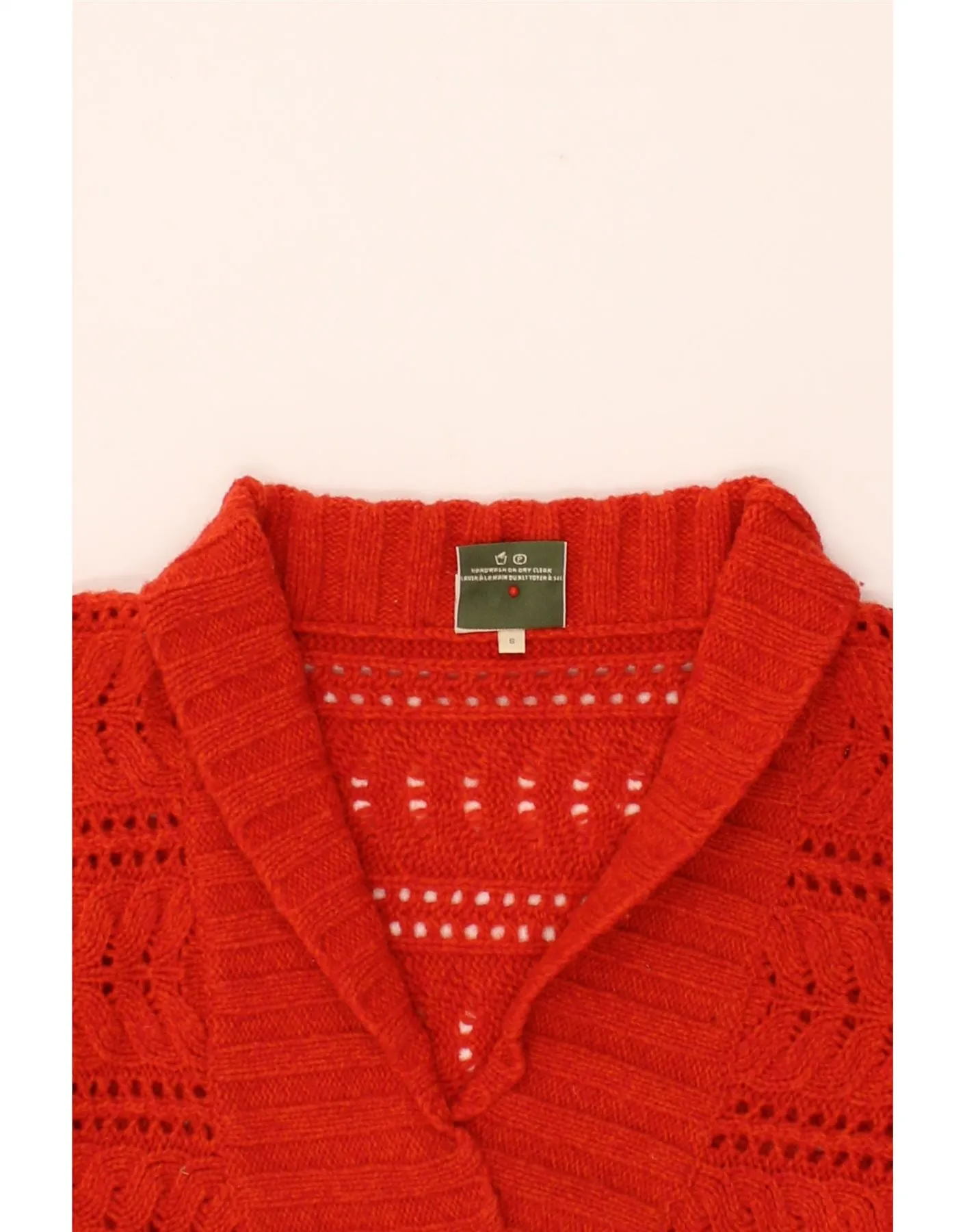 CARRAIG DONN Womens 3/4 Sleeve Polo Neck Jumper Sweater UK 10 Small Red