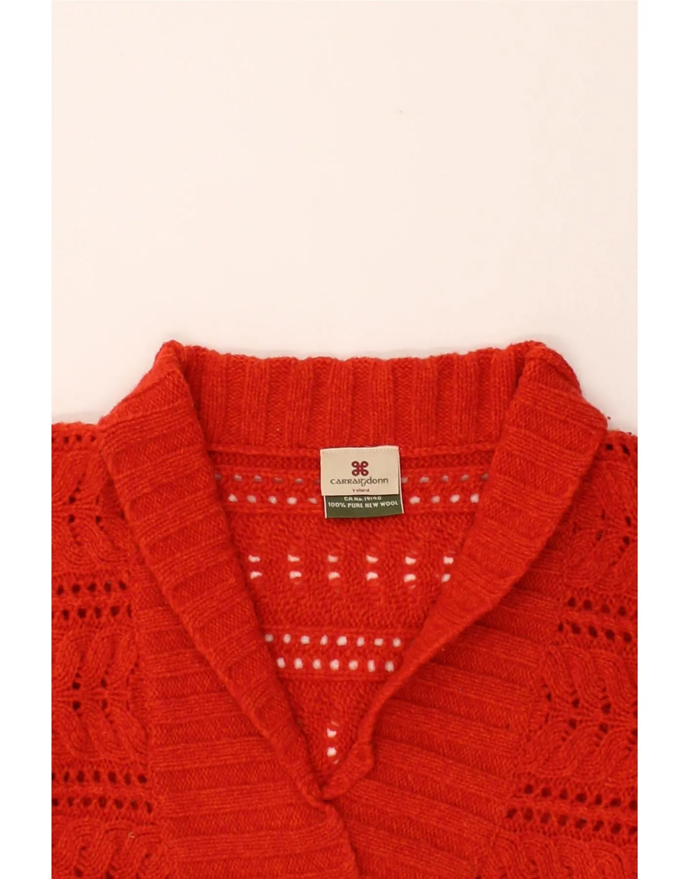 CARRAIG DONN Womens 3/4 Sleeve Polo Neck Jumper Sweater UK 10 Small Red