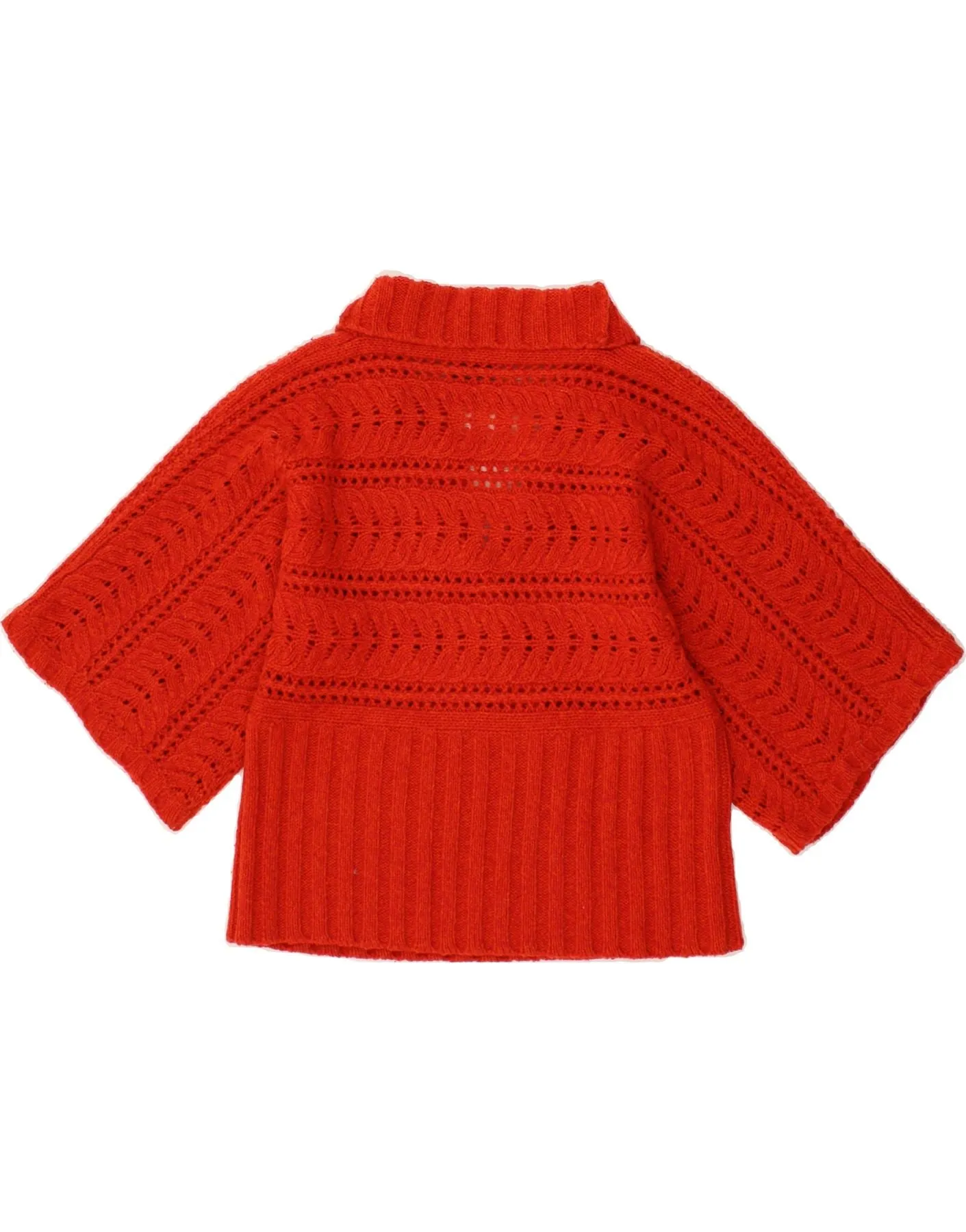 CARRAIG DONN Womens 3/4 Sleeve Polo Neck Jumper Sweater UK 10 Small Red