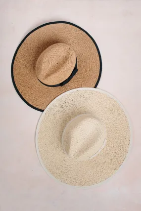 Chrissy Straw Wide Brim Bow Hat