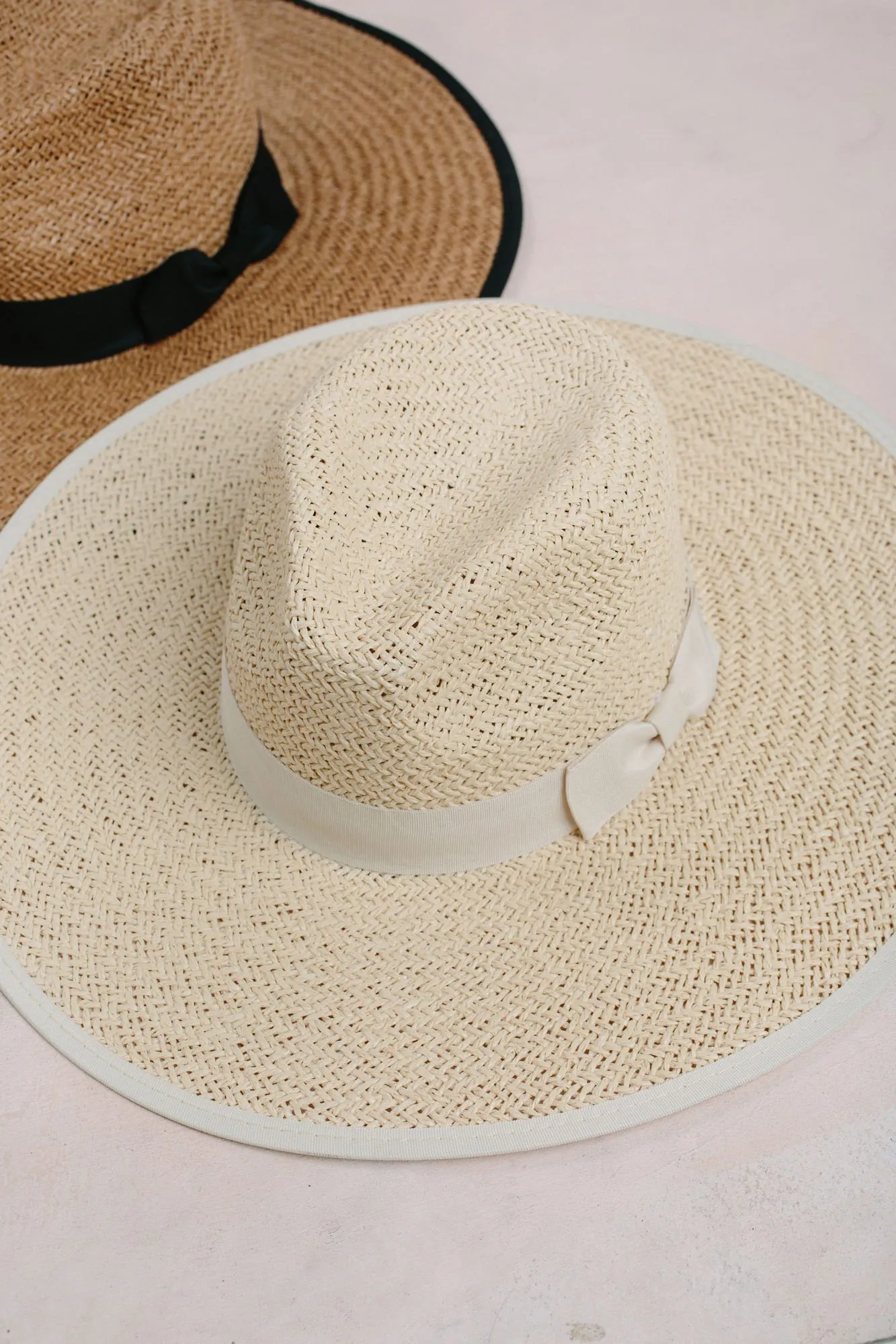 Chrissy Straw Wide Brim Bow Hat