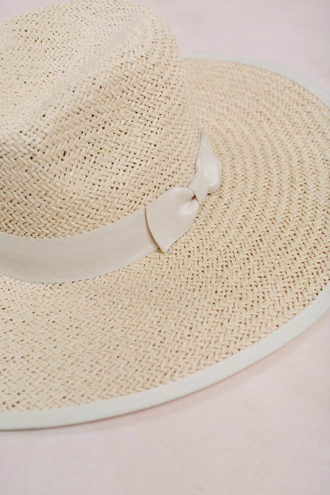 Chrissy Straw Wide Brim Bow Hat