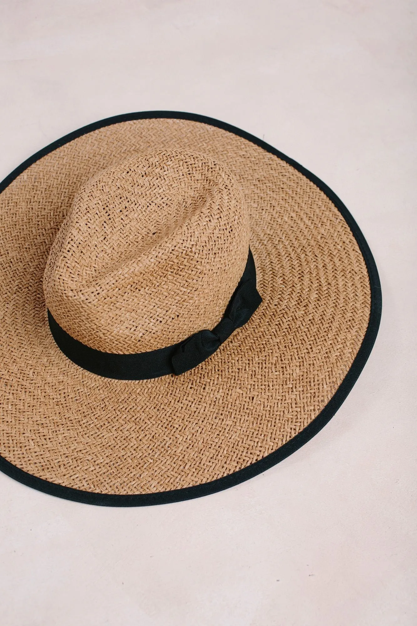 Chrissy Straw Wide Brim Bow Hat