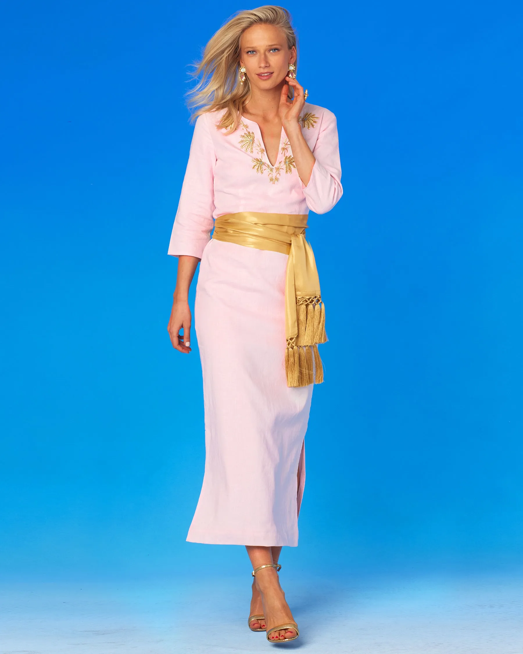 Cosima Sash Belt in Pale Gold Shimmer