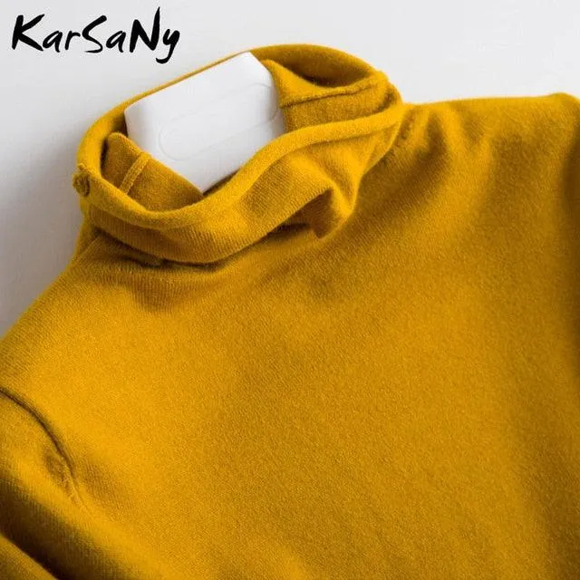 Cute Women's Sweater - Wool Pullover Women's Turtleneck Sweater - Pullover Soft Winter Sweaters (TB8C)