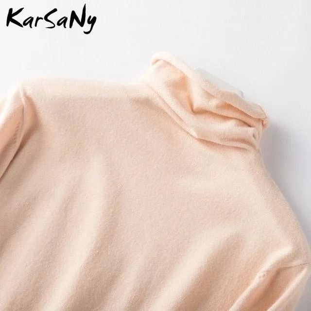 Cute Women's Sweater - Wool Pullover Women's Turtleneck Sweater - Pullover Soft Winter Sweaters (TB8C)