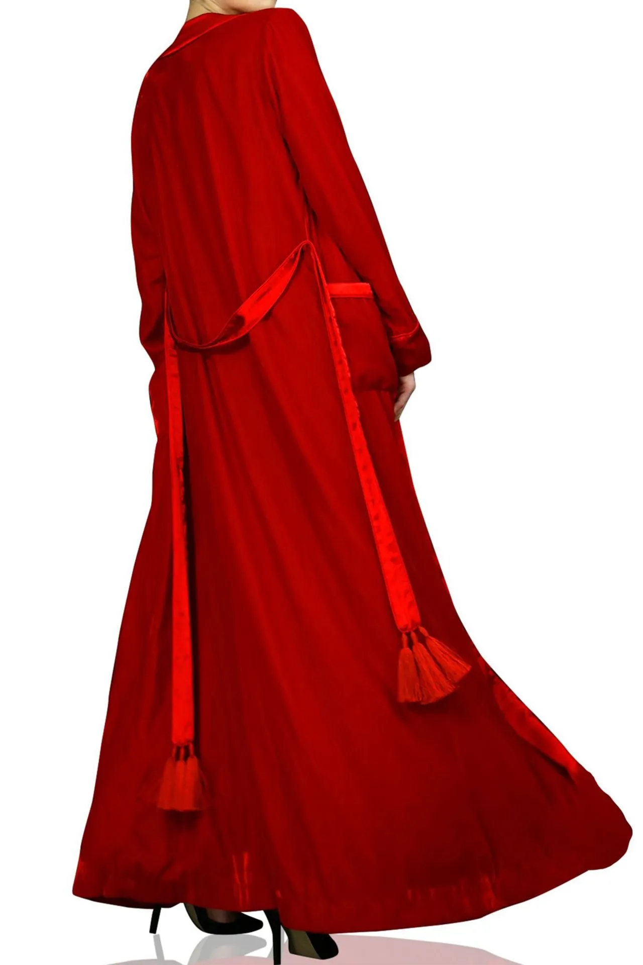 Designer Kimono Robe Dress Solid Velvet