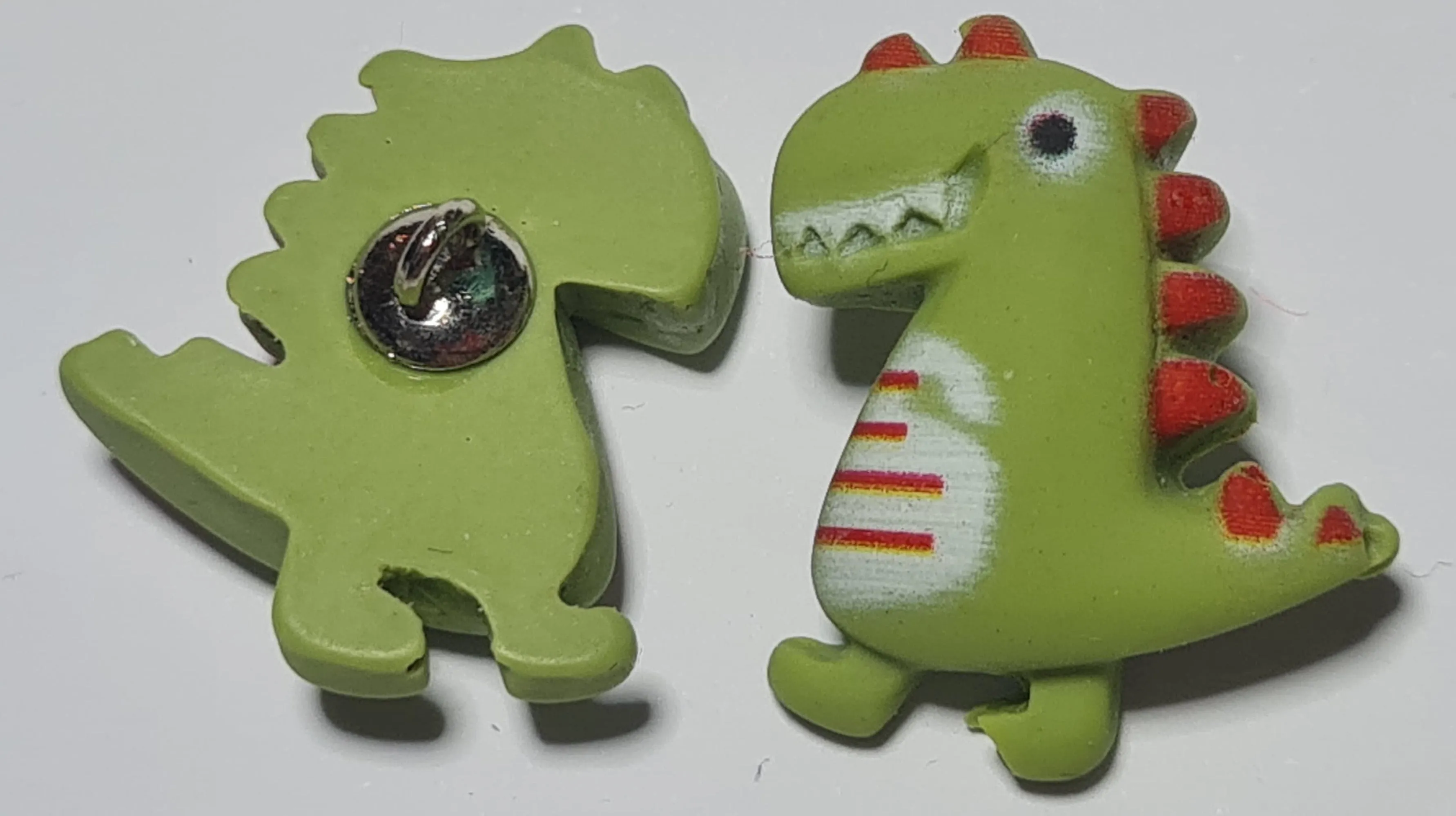 Dinosaur Shank Buttons in Bright Pink, Yellow, Green, Rose Pink or Blue