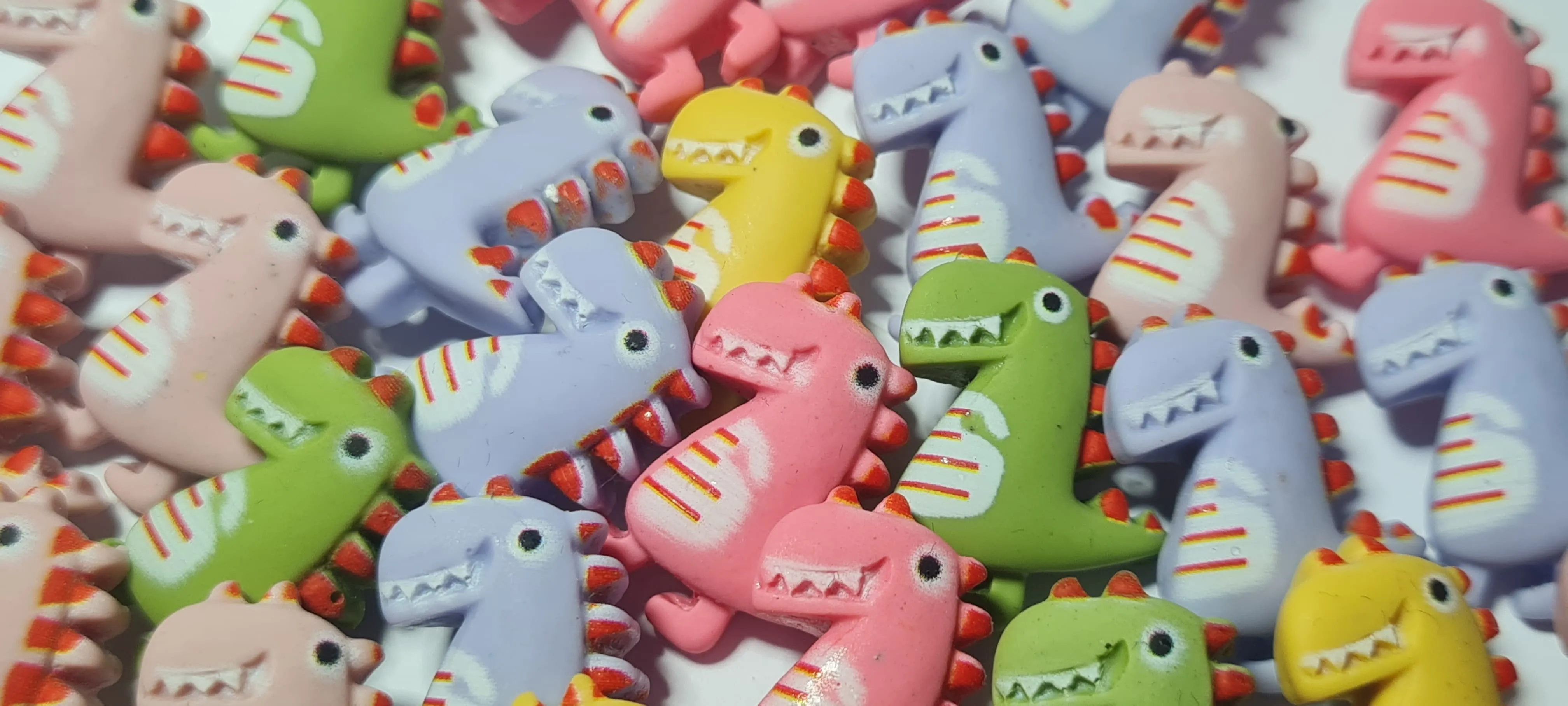 Dinosaur Shank Buttons in Bright Pink, Yellow, Green, Rose Pink or Blue