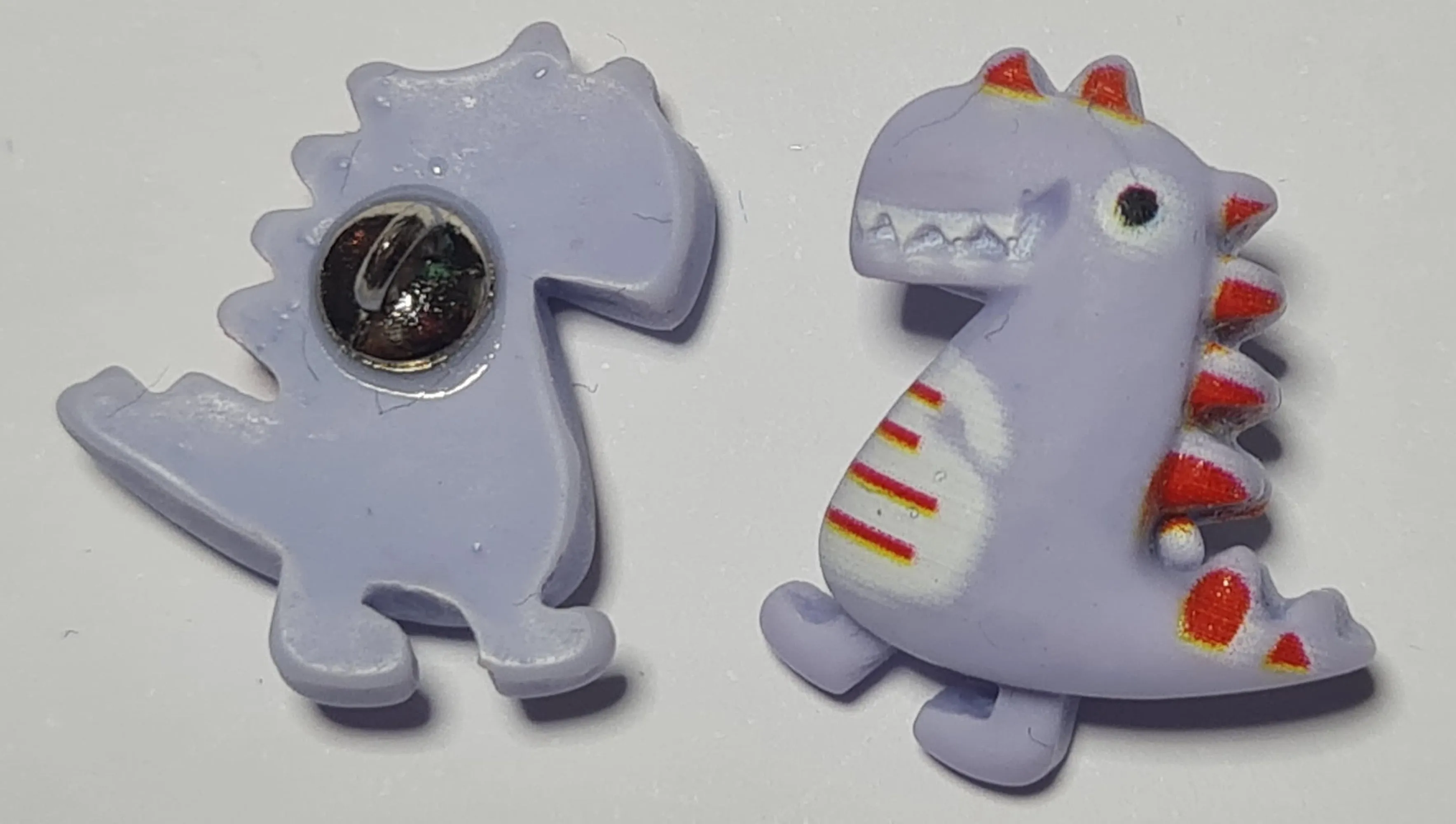 Dinosaur Shank Buttons in Bright Pink, Yellow, Green, Rose Pink or Blue