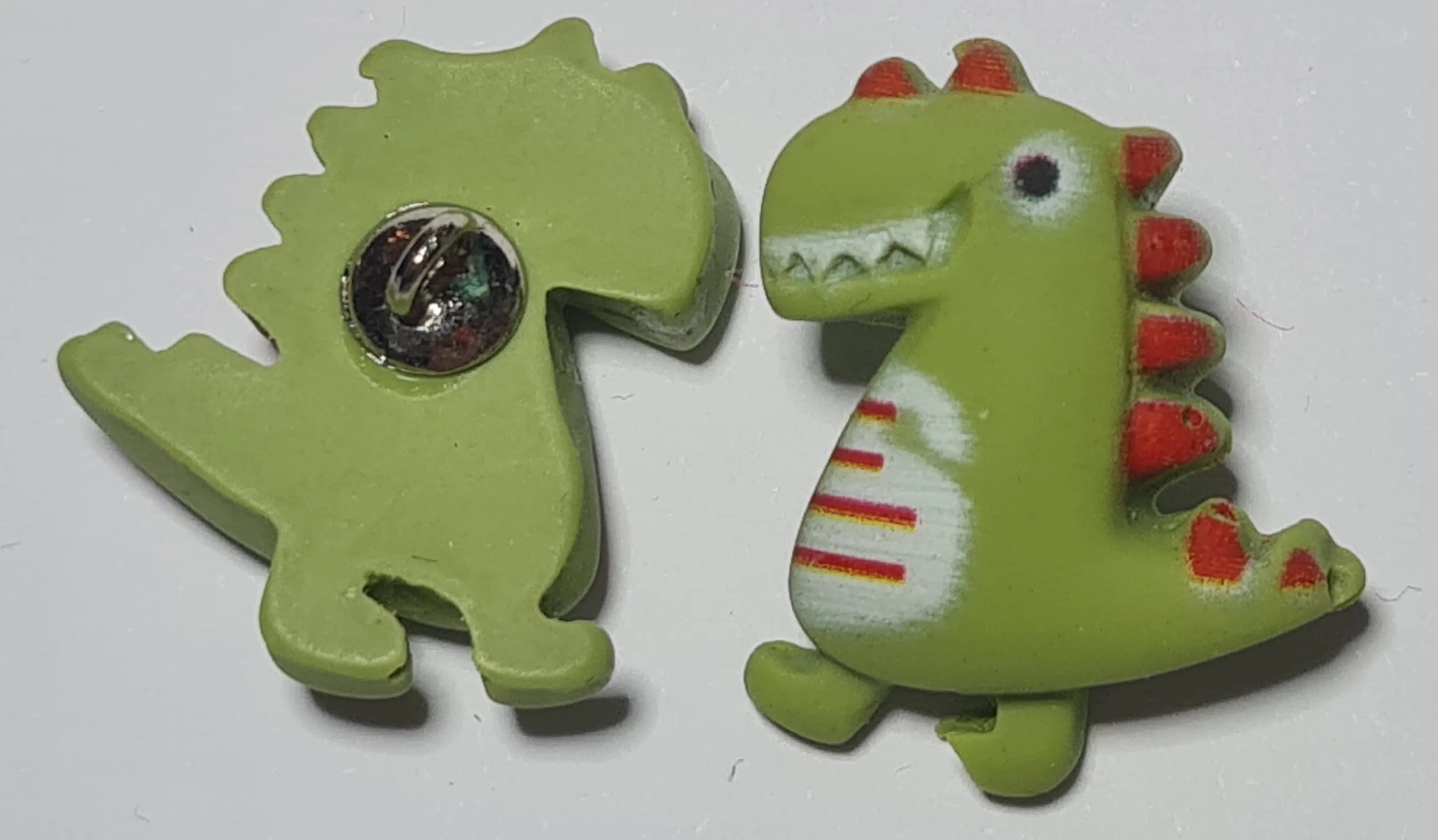 Dinosaur Shank Buttons in Bright Pink, Yellow, Green, Rose Pink or Blue