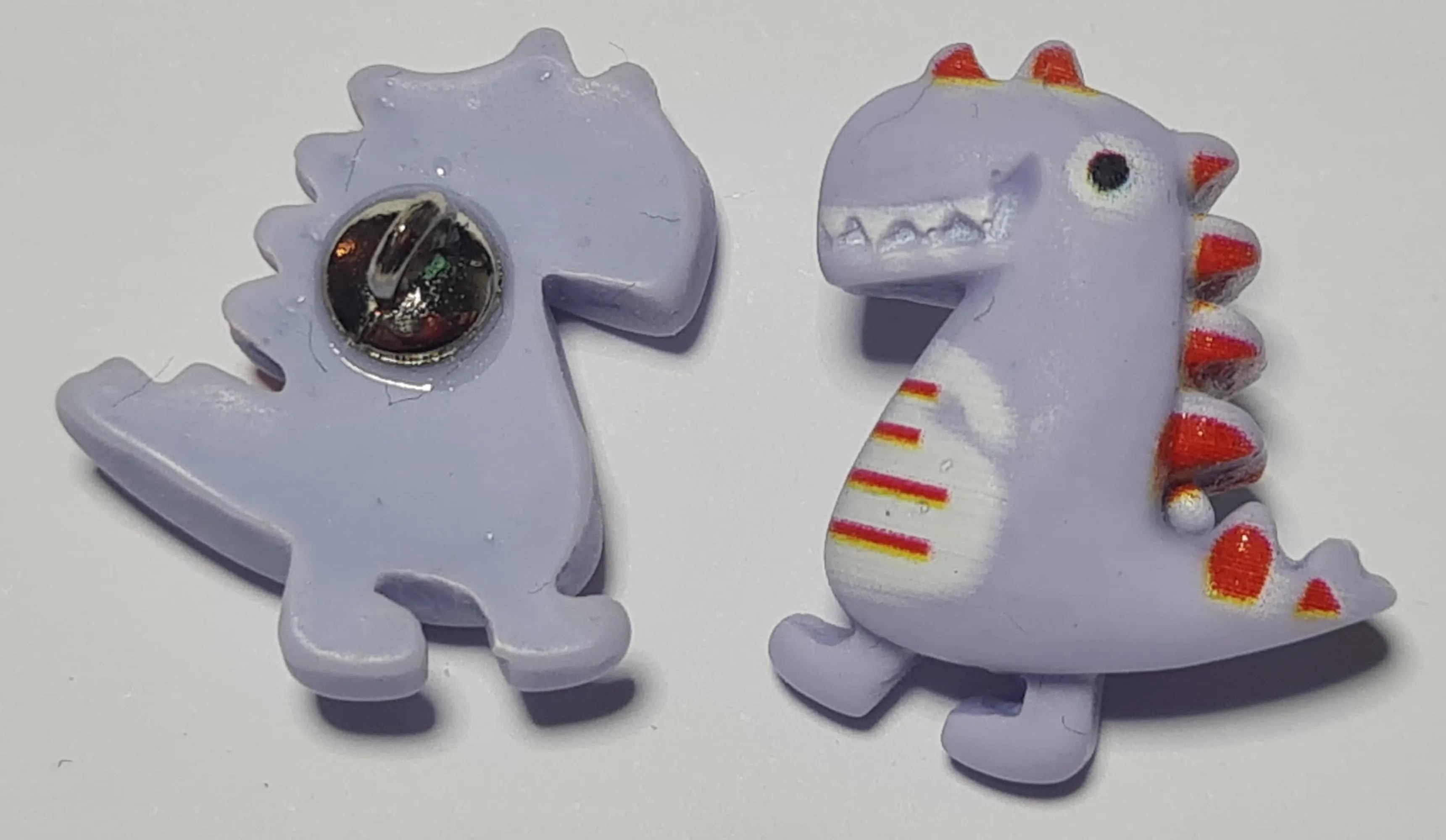 Dinosaur Shank Buttons in Bright Pink, Yellow, Green, Rose Pink or Blue