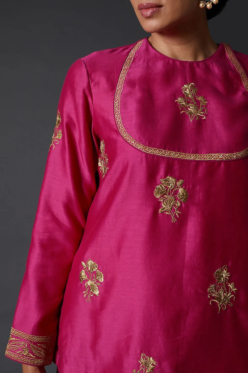 Fuchsia Embroidered Tunic