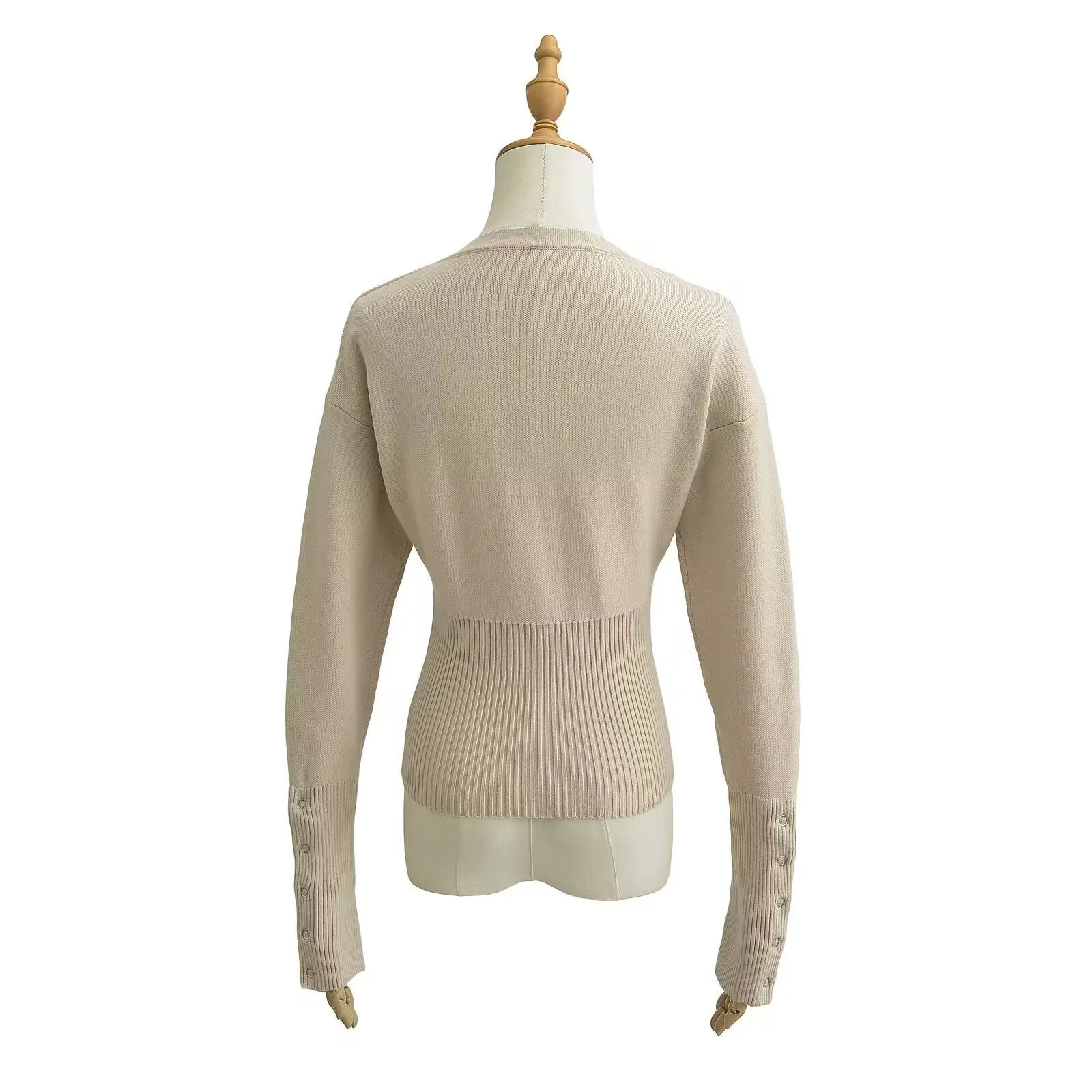 Girlary-shop business casual outfits for women High Waist Women's round Neck Single-Breasted Sweater Women's Niche Short Top Inner Thin Sweater Fashion