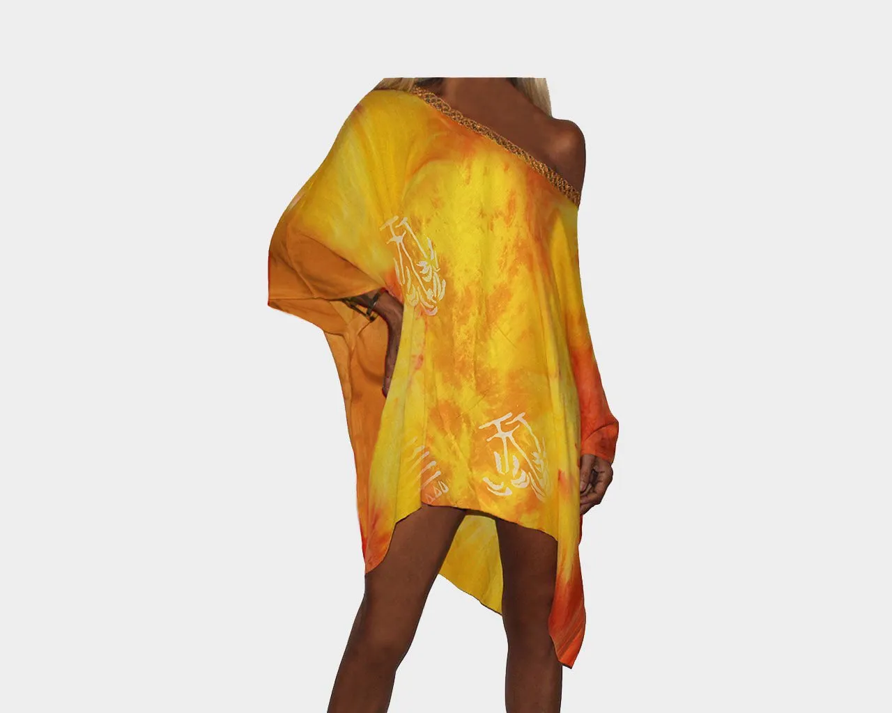 Golden Sun One Shoulder Apres-Beach Cover-up Dress- The St. Barth