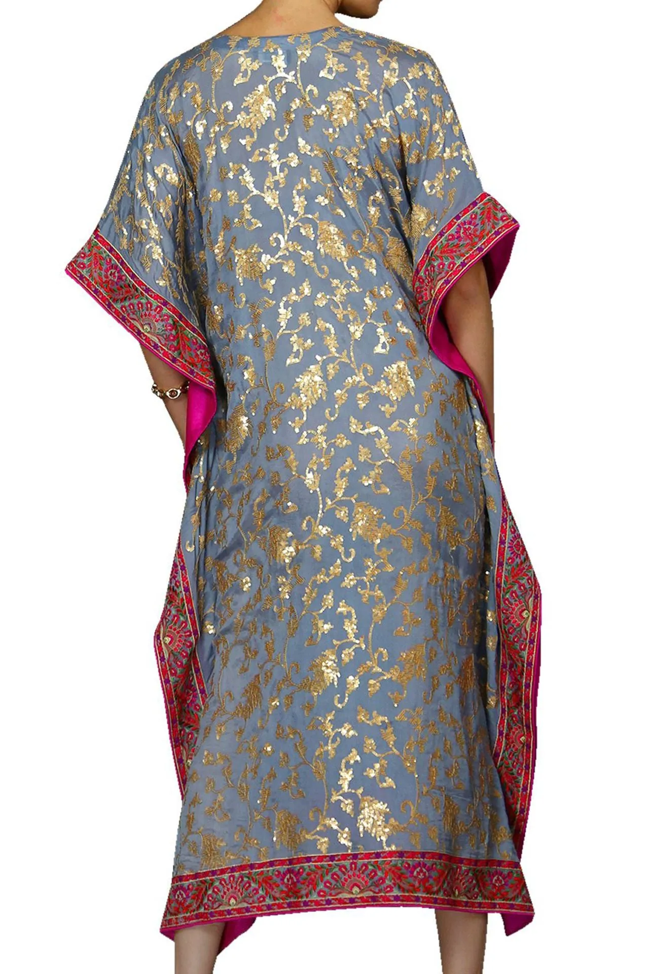 Holiday Holiday Lace Up Kaftan Dress in Flamingo