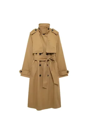 'Julia' Collared Long-Sleeve Trench Coat