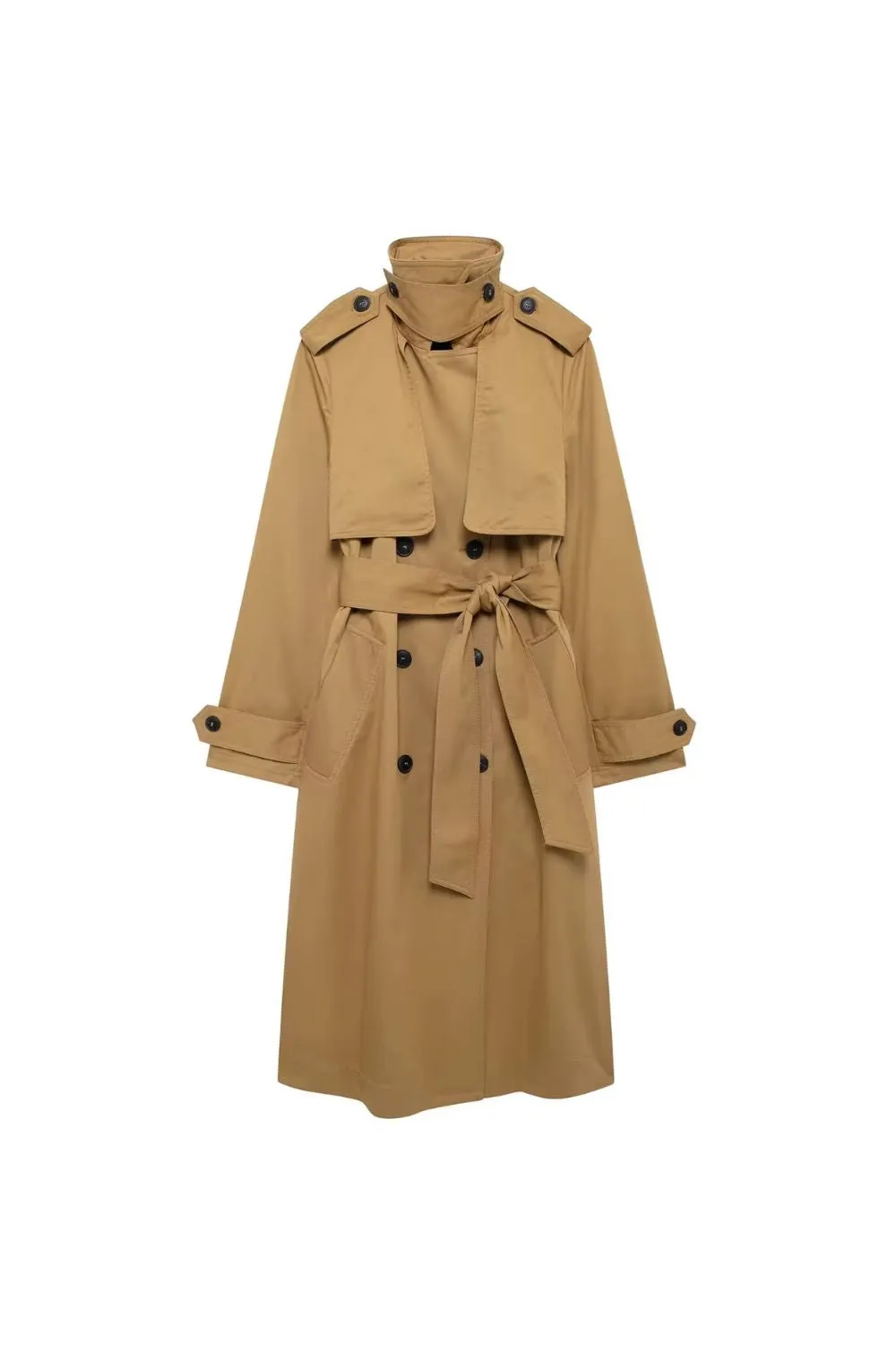 'Julia' Collared Long-Sleeve Trench Coat