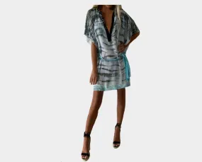 Leopard Azul Shade V-Neck Sun Apres Beach Dress - The St. Barth