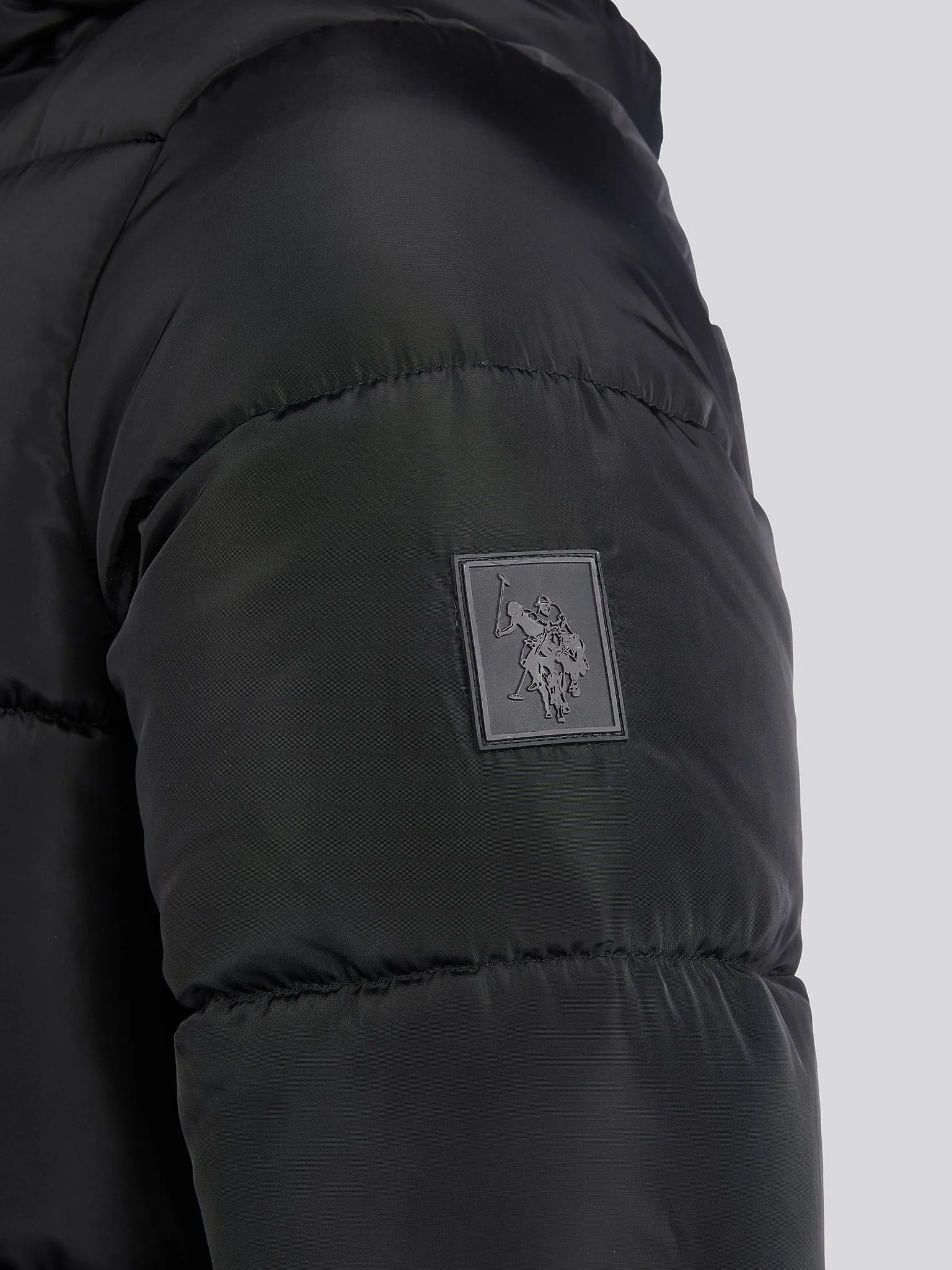 Mens Classic Longline Puffer Jacket in Black