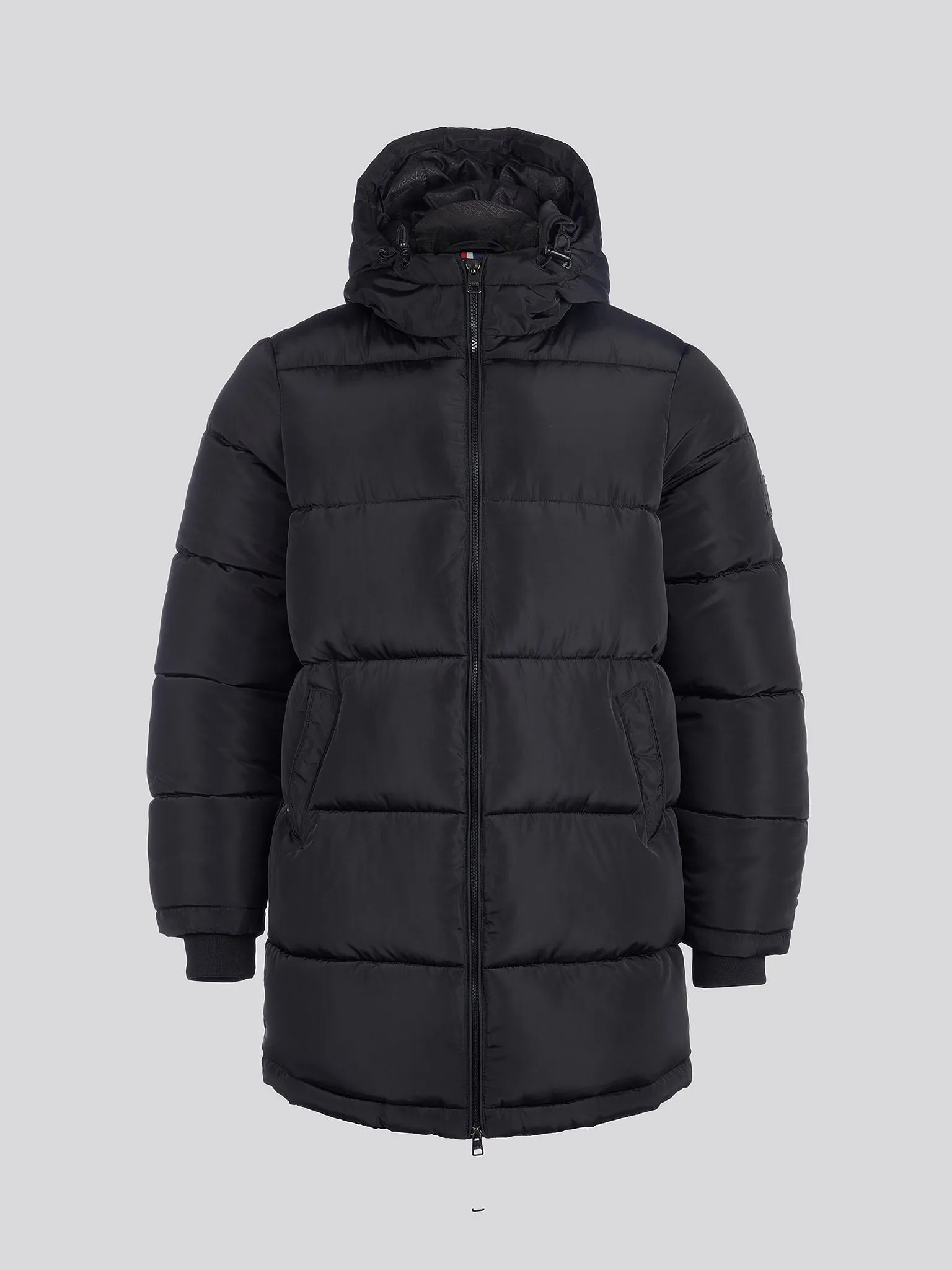 Mens Classic Longline Puffer Jacket in Black