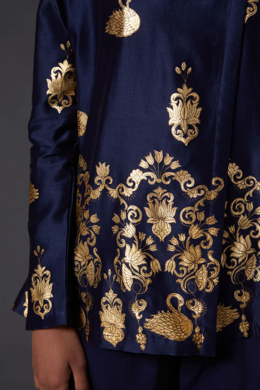 Navy Blue Block Printed Tunic