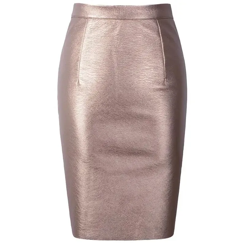 Neophil 2024 Autumn Sexy Faux Fur Leather Pu High Waist Midi Women Pencil Skirts XXL Office Bodycon Short Girls Tutu Saia S08019