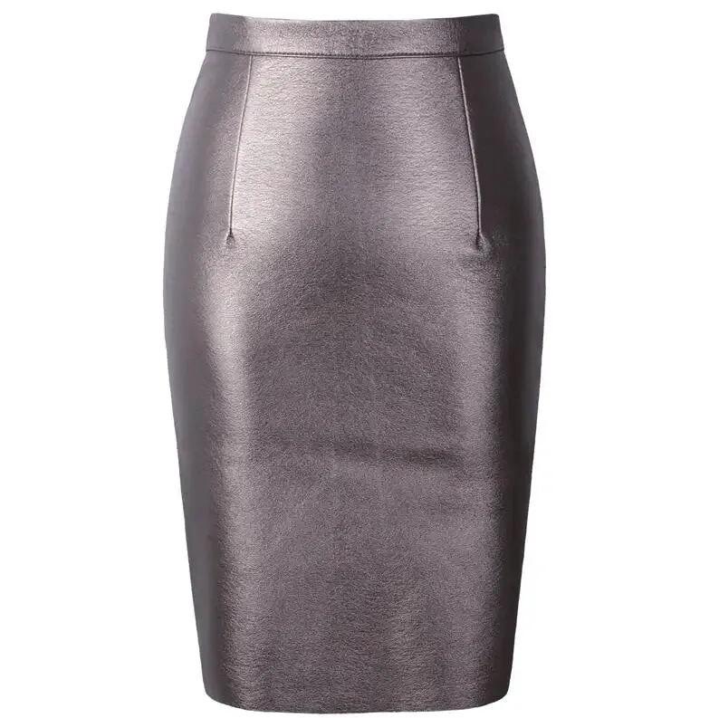 Neophil 2024 Autumn Sexy Faux Fur Leather Pu High Waist Midi Women Pencil Skirts XXL Office Bodycon Short Girls Tutu Saia S08019