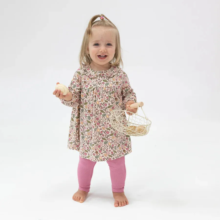 PETER PAN RUFFLE COLLAR DRESS   LEGGINGS - ACORN FLORAL