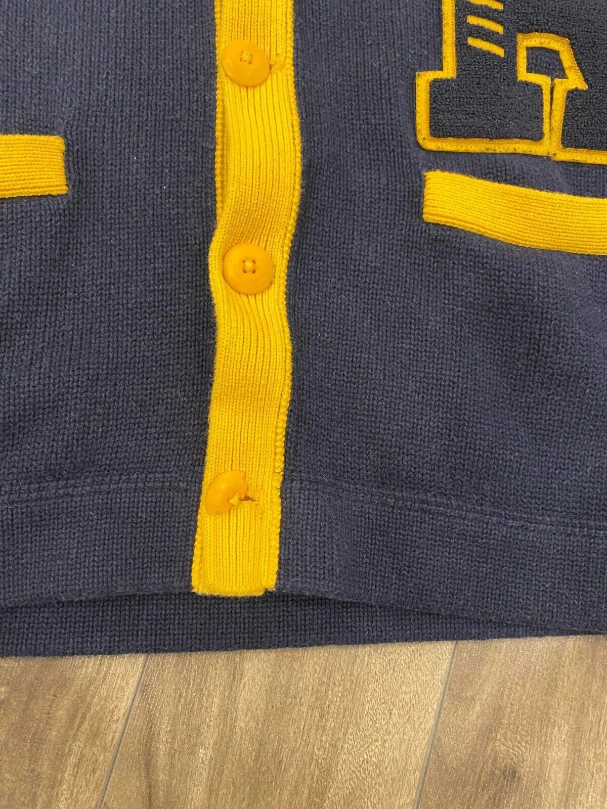 Polo Ralph Lauren Cardigan Letterman Sweater Mens Small Blue Button Up