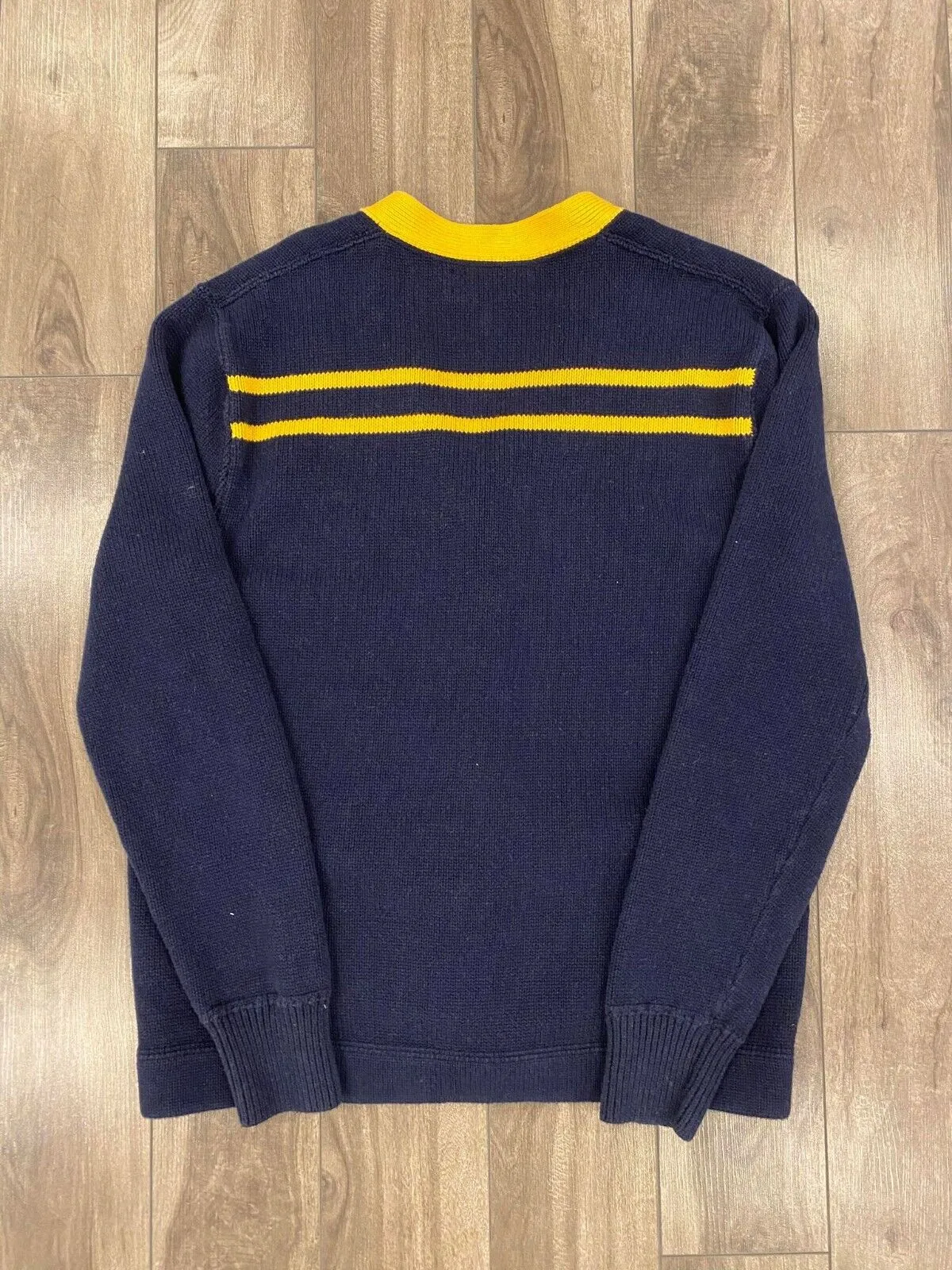 Polo Ralph Lauren Cardigan Letterman Sweater Mens Small Blue Button Up