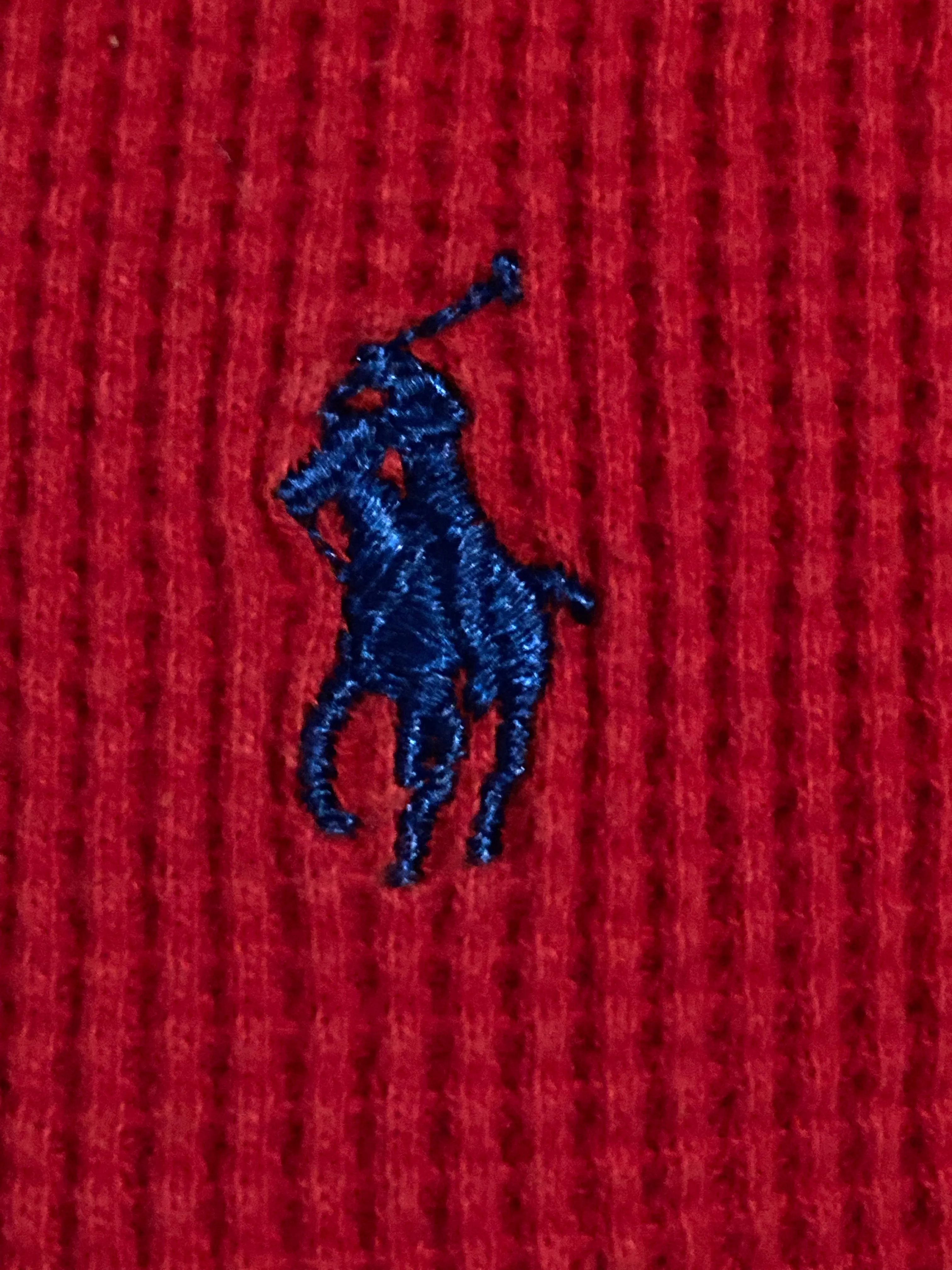 POLO RALPH LAUREN SMALL PONY VINTAGE VTG 80s Adult T-Shirt Tee Shirt L Lrg Large Red Sweater