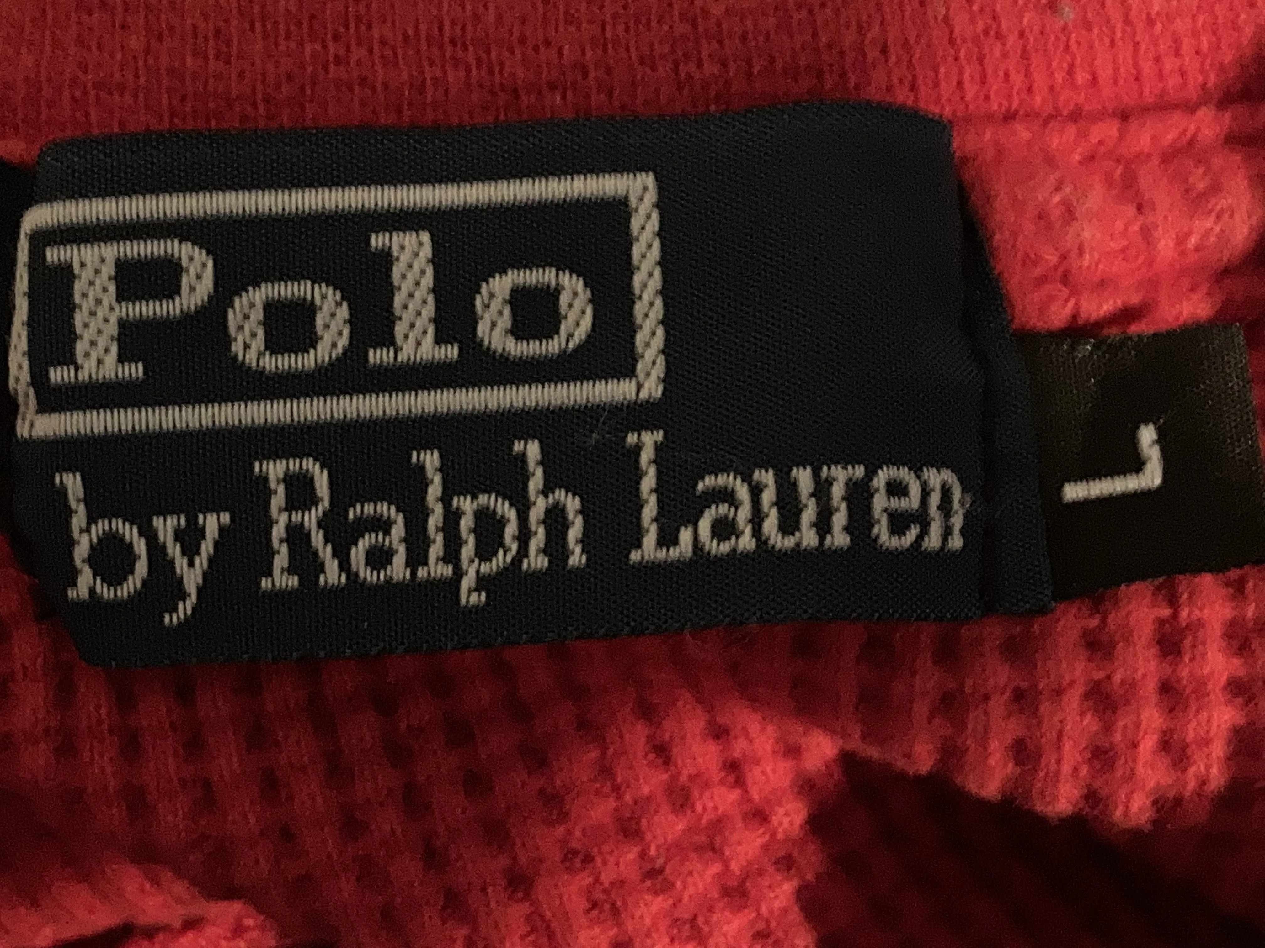 POLO RALPH LAUREN SMALL PONY VINTAGE VTG 80s Adult T-Shirt Tee Shirt L Lrg Large Red Sweater