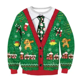 Polo w/ Santa Neck Tie Ugly Christmas Sweater