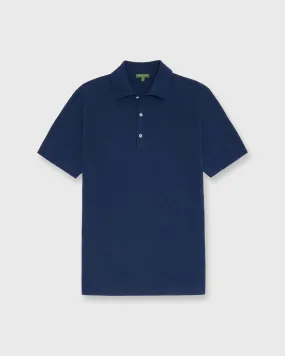 Rally Polo Sweater in Heather Marine Cotton