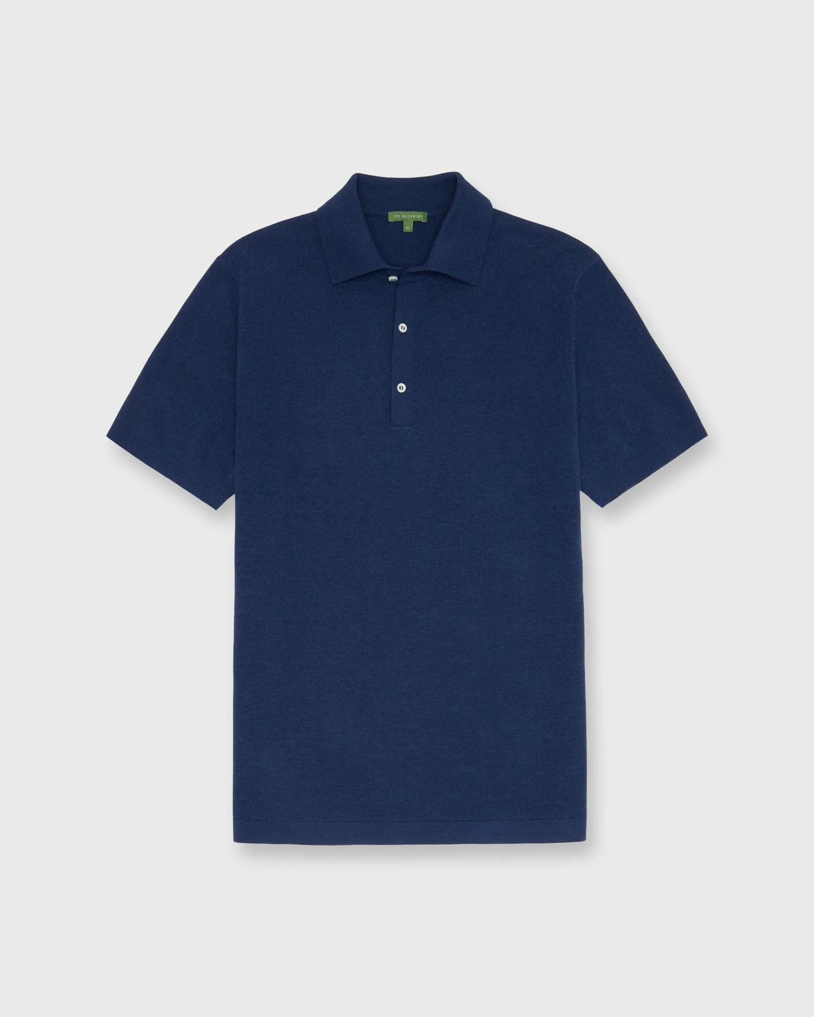 Rally Polo Sweater in Heather Marine Cotton