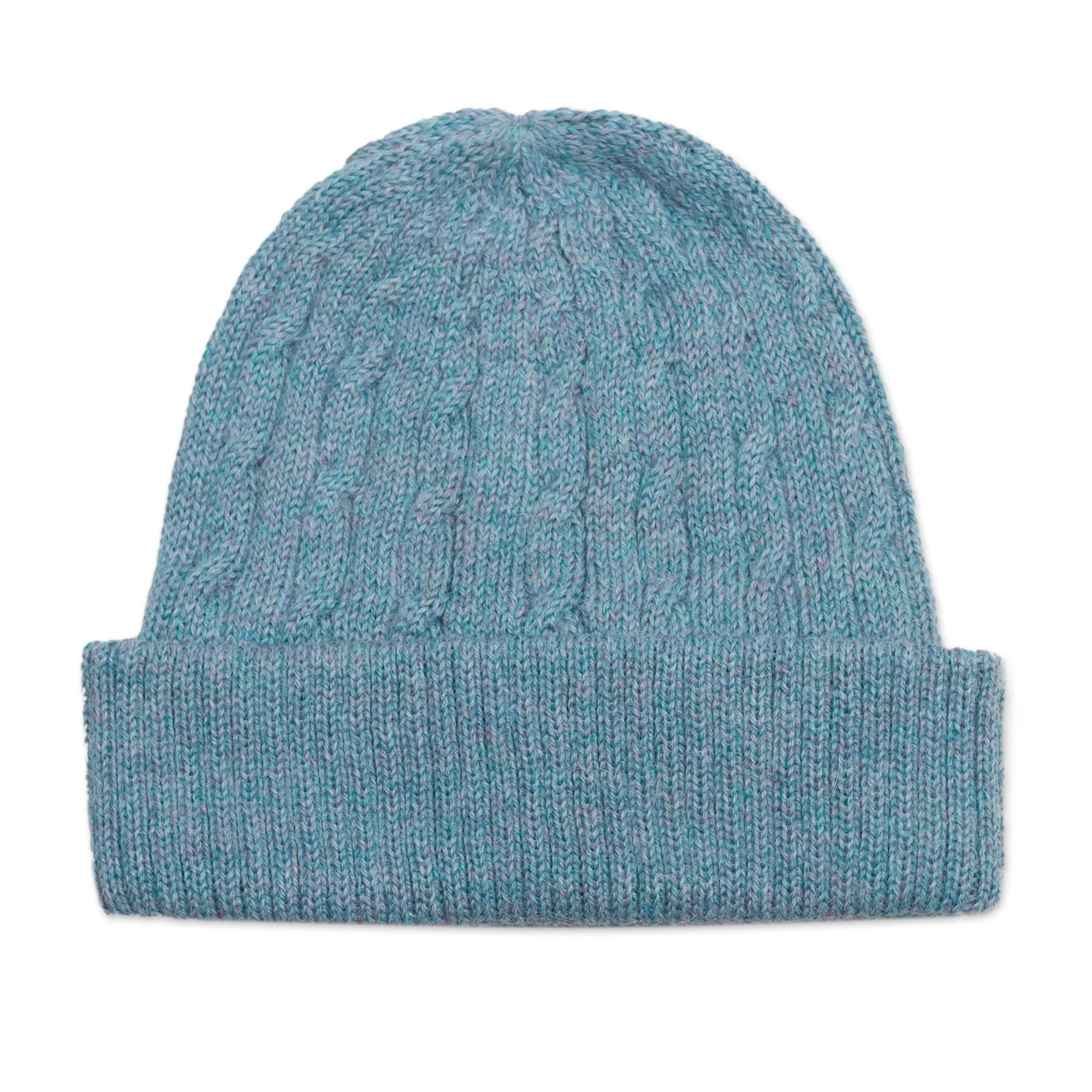 Robin's Egg Blue 100% Alpaca Soft Cable Knit Hat from Peru - Comfy in Blue | NOVICA