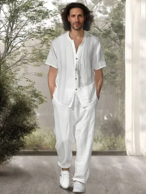 Simple 100% Cotton Shirt Pants Set