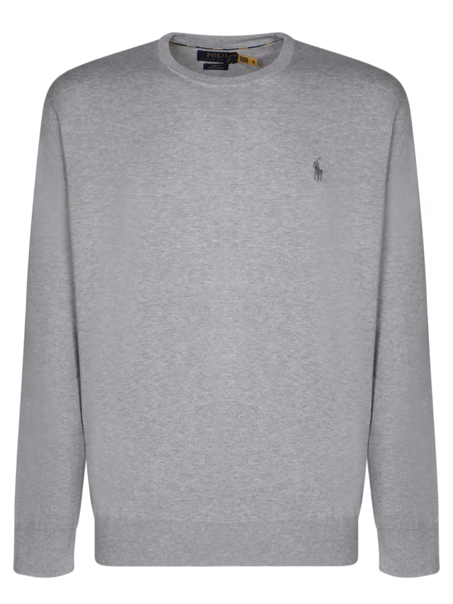 Slim Fit Grey Cotton Sweater