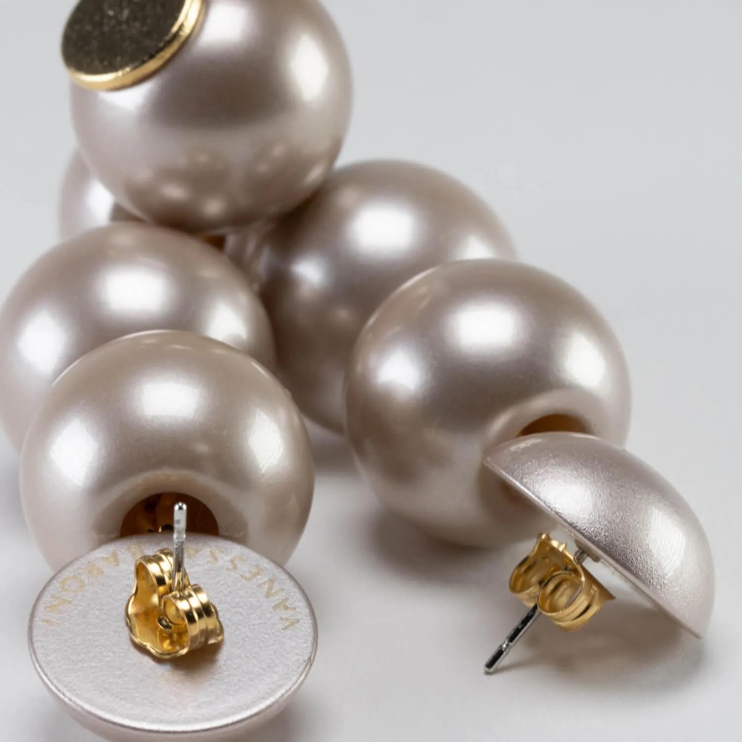 Small Beads Earring Champagner Pearl